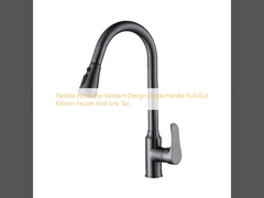 현대적인 디자인용 유연 튜브 단 손잡이 당기는 부엌 펌프 및 싱크 탭