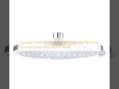 9인치 둥글게 닦은 닦을 수 있는 맑은 큰 상위 3 기능 스프레이 로터스 샤워 헤드